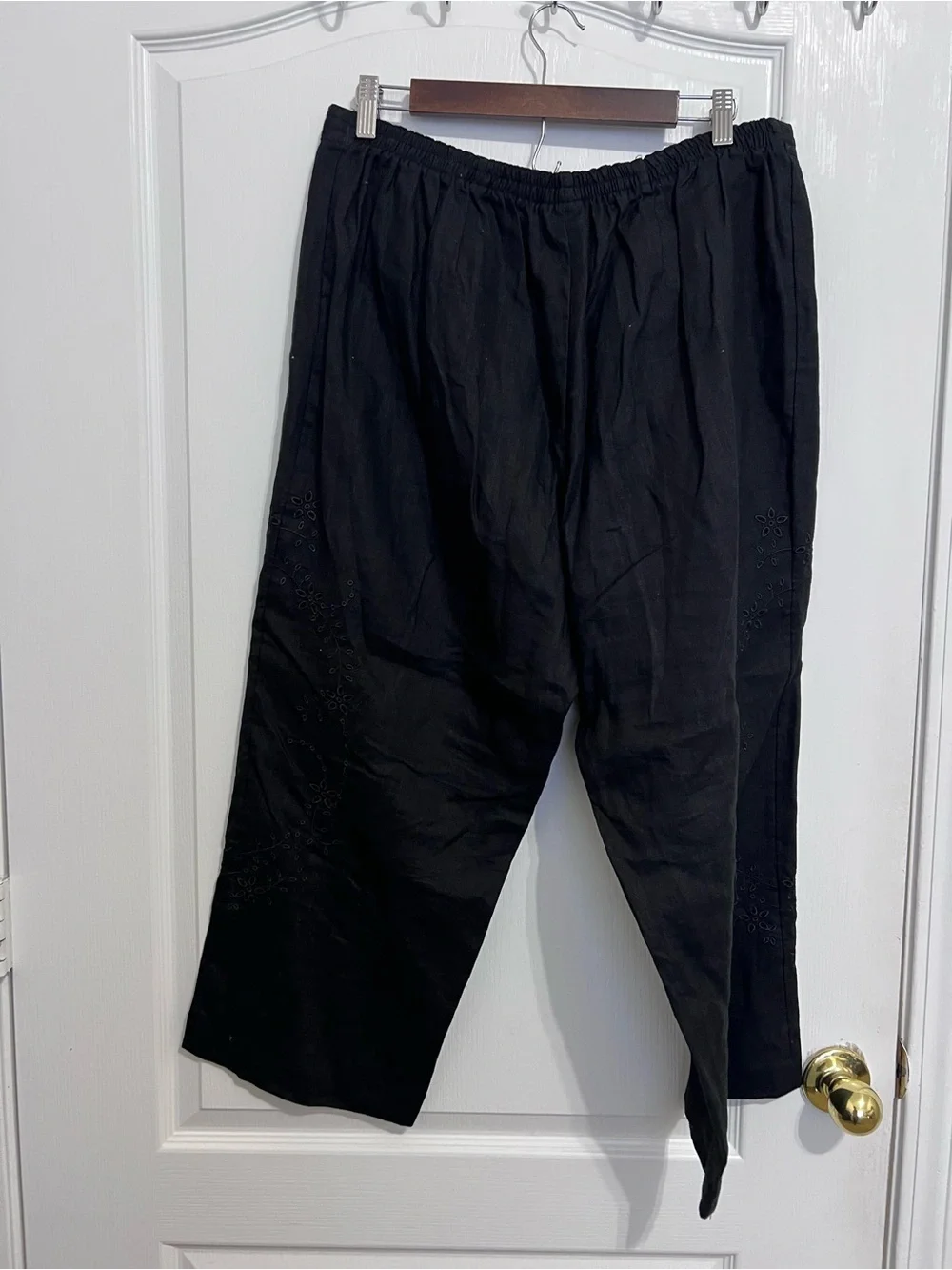Lane Bryant Black Cropped Drawstring Pants size 14/16
